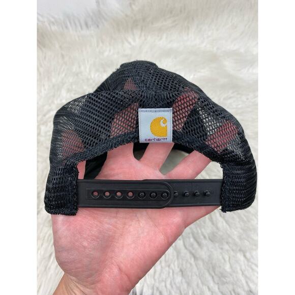 Carhartt Black Adjustable Mesh Snap Back Baseball Trucker Hat - Picture 5 of 5